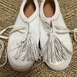 Loeffler Randall White Tassel Sneakers